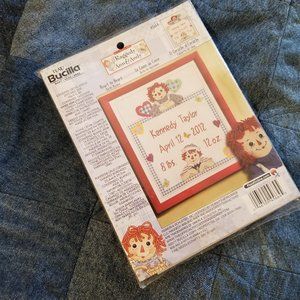 Bucilla Counted Cross Stich "Heart to Heart" Birth Record Kit **NWT**